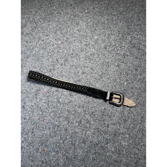 GUESS black suede leather belt Sz Med stud & rhinestone Rodeo Cowgirl - Picture 4 of 7